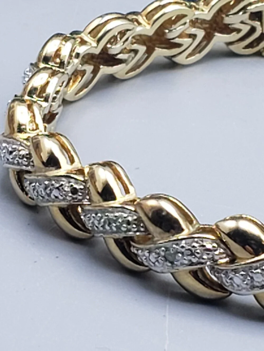 Ross Simons 14k Sterling Silver w/  IJ Graded Diamonds - Tennis XO .925 7.5 in